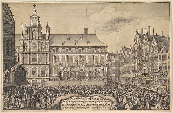 Proclamation of the Treaty of Munster, by Wenceslaus Hollar