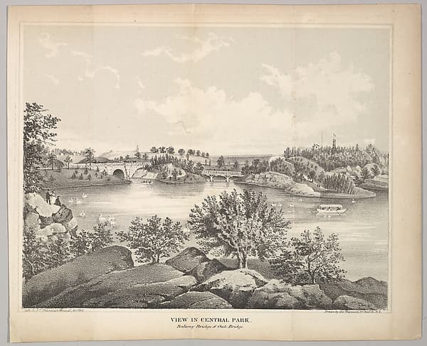 View in Central Park with Balcony Bridge and Oak Bridge, from Valentine's Manual, by George Hayward