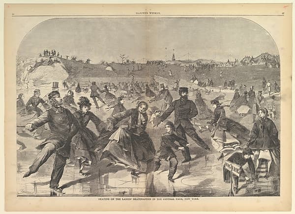 Skating on the Ladies' Skating Pond in Central Park, New York (from "Harper's Weekly," Vol. IV), by Winslow Homer