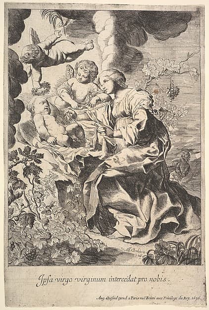 Virgin and child with angels, by Pierre Brebiette