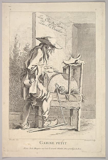 Frontispiece: Gaigne Petit, plate 1 from "Le Cris de Paris" (The Cries of Paris), by Simon Francis Ravenet, the elder