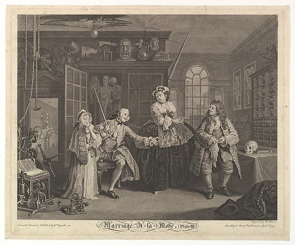 Marriage A-la-Mode, Plate III, by Bernard Baron