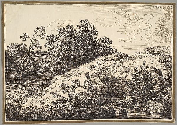 Landscape with a Brook and Farm Buildings, by Ferdinand Kobell