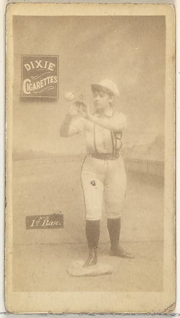 1st Base, from the Girl Baseball Players series (N48, Type 2) for Dixie Cigarettes, by Allen & Ginter