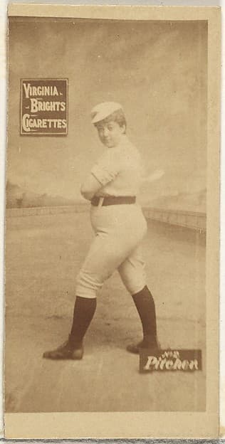 Pitcher, from the Girl Baseball Players series (N48, Type 2) for Virginia Brights Cigarettes, by Allen & Ginter