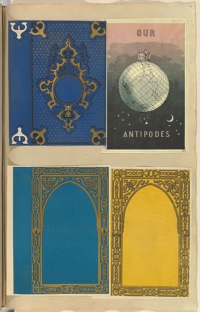 Four Lithographed Bookcovers, One for Our Antipodes, by Alfred Henry Forrester [Alfred Crowquill]