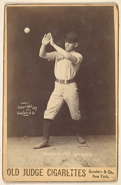 Shomberg, 1st Base, Indianapolis, from the series Old Judge Cigarettes, by Goodwin & Company