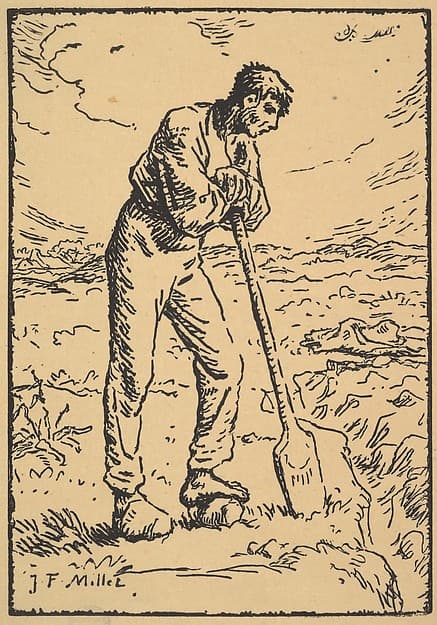 Man Resting on a Spade, by Jean-François Millet