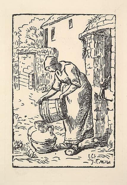 Woman Emptying a Bucket, by Jean-François Millet