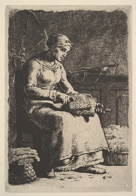 The Wool Carder, by Jean-François Millet