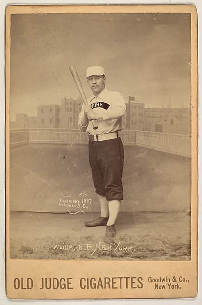 Weidman, Pitcher, New York, from the series Old Judge Cigarettes, by Goodwin & Company