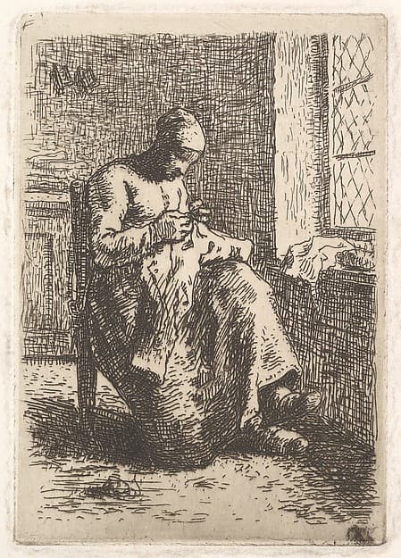 The Seamstress, by Jean-François Millet