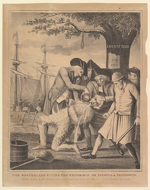 The Bostonians Paying the Excise-Man, or Tarring & Feathering, by David Claypoole Johnston