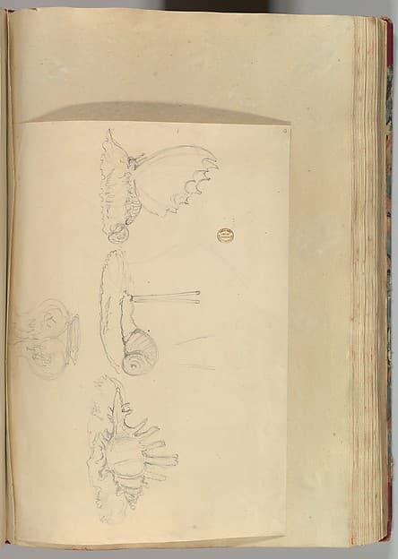 Sketches of Butterfly Pen-holder, a Shell Pen-holder and Snail Ring-holder, and a Vase, by Alfred Henry Forrester [Alfred Crowquill]