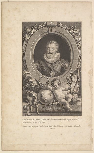 Portrait of Henri IV, by Augustin de Saint-Aubin