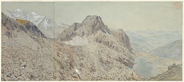 Mont Blanc Seen from the Massif, Les Aiguilles Rouges, by Eugène-Emmanuel Viollet-le-Duc