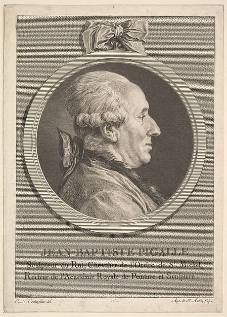 Portrait of Jean-Baptiste Pigalle, by Augustin de Saint-Aubin
