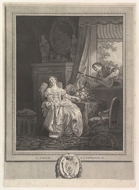 L'Amour a L'Espagnole, by Augustin de Saint-Aubin