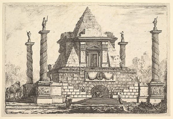 Imaginary Architecture with Camel and Figures, after Della Bella, by Pierre Moreau