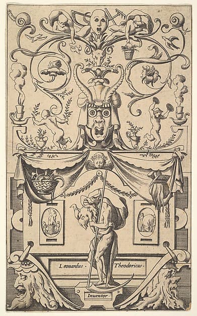 Panel with figure of Saturn, plate 1, by René Boyvin