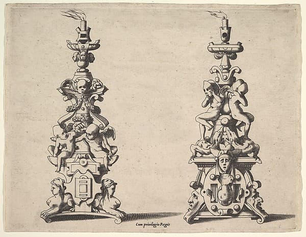 Two candlestick designs, by René Boyvin