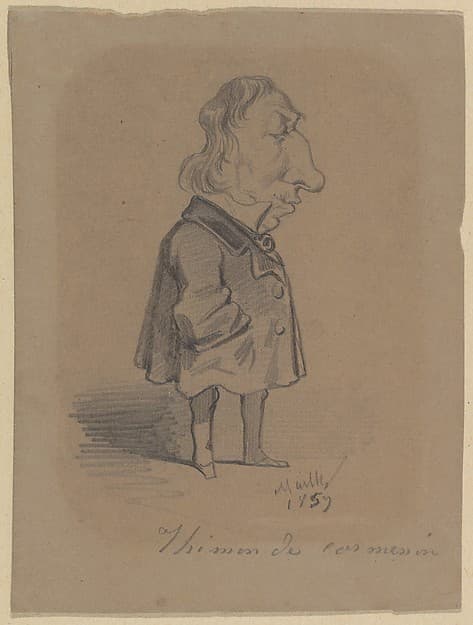 Caricature of Louis Marie de la Haye, Vicomte de Cormenin (alias Timon), by Hippolyte Mailly