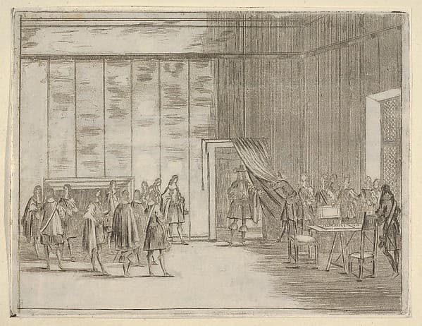 Francesco I d'Este, with his Gentle Manner, is Loved by All of the Noblemen in his Court, from "L'Idea di un Principe ed Eroe Cristiano in Francesco I d'Este, di Modena e Reggio Duca VIII [...]", by Bartolomeo Fenice (Fénis)