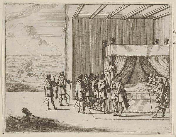 Francesco I d'Este, Wounded in Battle, Continues to Orchestrate the Seige of Pavia, from L'Idea di un Principe ed Eroe Cristiano in Francesco I d'Este, di Modena e Reggio Duca VIII [...], by Bartolomeo Fenice (Fénis)