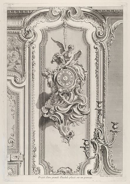 Projet d'une grande Pendule, from "Oeuvre de Juste Aurele Meissonnier", by Juste Aurèle Meissonnier