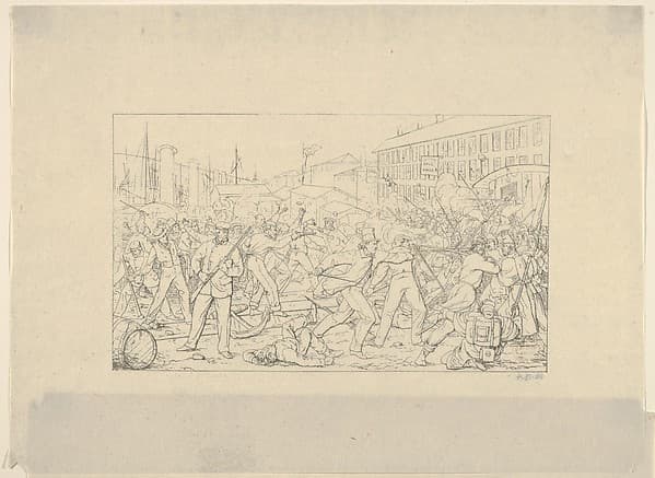 Battle in Baltimore, April 19, 1861 (from Confederate War Etchings), by Adalbert John Volck
