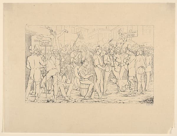 Enlistment of Sickles' Brigade, New York (from Confederate War Etchings), by Adalbert John Volck