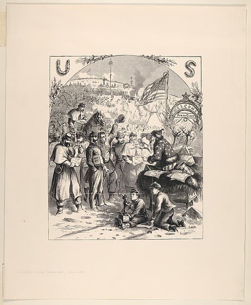 Santa Claus in Camp (published in "Harper's Weekly," January 3, 1863), by Thomas Nast