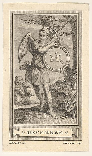 Decembre, from the "Almanach iconologique", by Joseph de Longueil