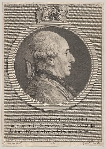 Portrait of Jean-Baptiste Pigalle, by Augustin de Saint-Aubin
