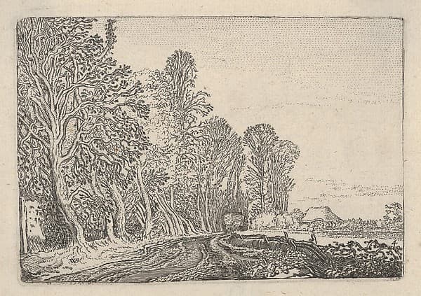 The Road at the Edge of the Forest, from Verscheyden Landtschapjes (Various Little Landscapes), Plate 4, by Willem Pietersz Buytewech