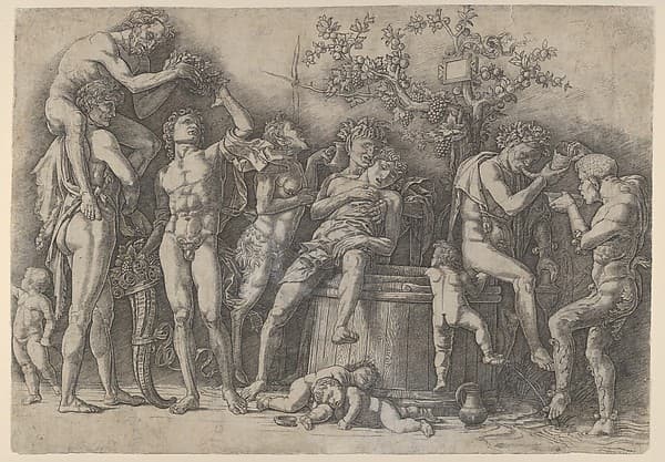 Bacchanal with Wine Vat, by Andrea Mantegna