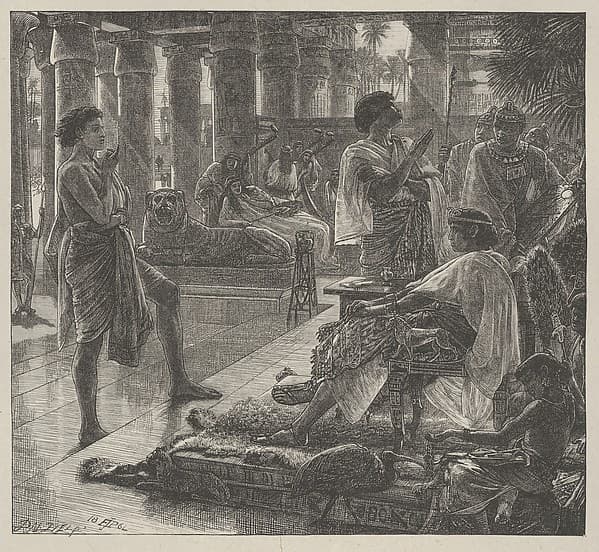 Joseph Before Pharoah, from "Dalziels' Bible Gallery", by Sir Edward John Poynter
