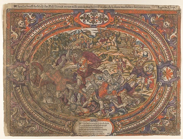 Battle against the Philistines, from "The Story of Samson", by Anonymous, French, 16th century
