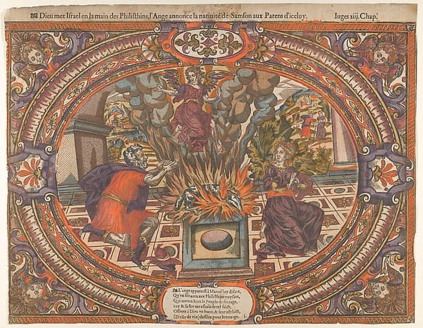 Angel announcing the Birth of Samson, from "The Story of Samson", by Anonymous, French, 16th century