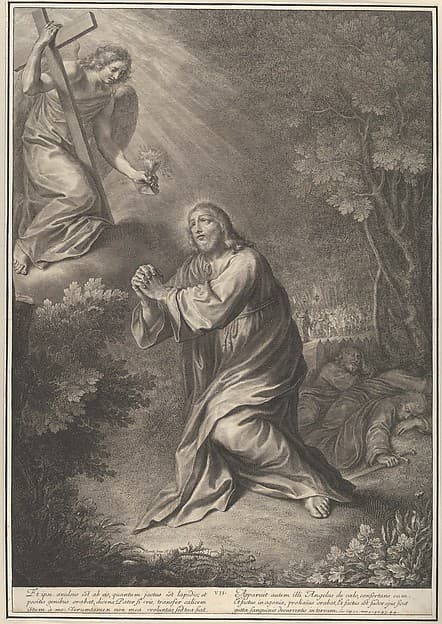 Christ in the Garden, from The Passion of Christ, plate 7, by Grégoire Huret