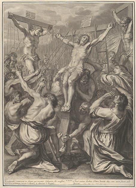 Christ on Raised on the Cross, from The Passion of Christ, plate 19, by Grégoire Huret