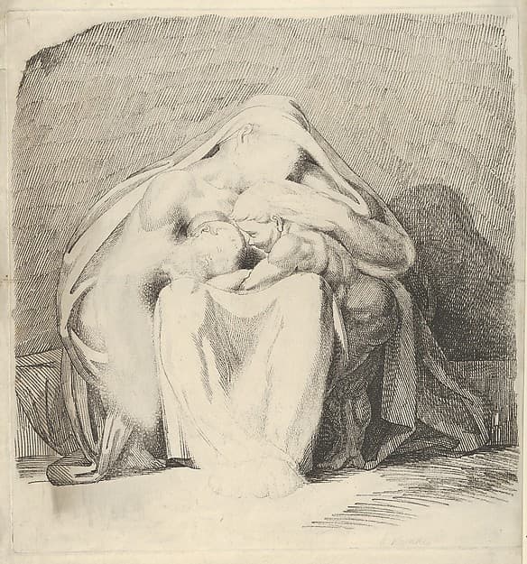 Mother and children [Night and Her Children Aither and Hemera, from Hesiod's "Theogony"], by William Young Ottley