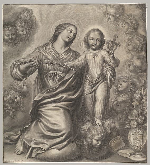 Virgin and Child Surrounded by Cherubs' Heads, by Grégoire Huret