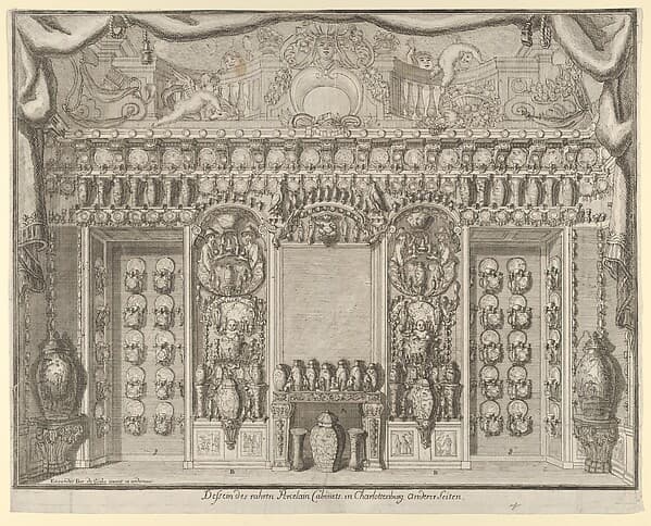 Design for the Porcelein Cabinet at the Charlottenburg Palace, other side, by Martin Engelbrecht
