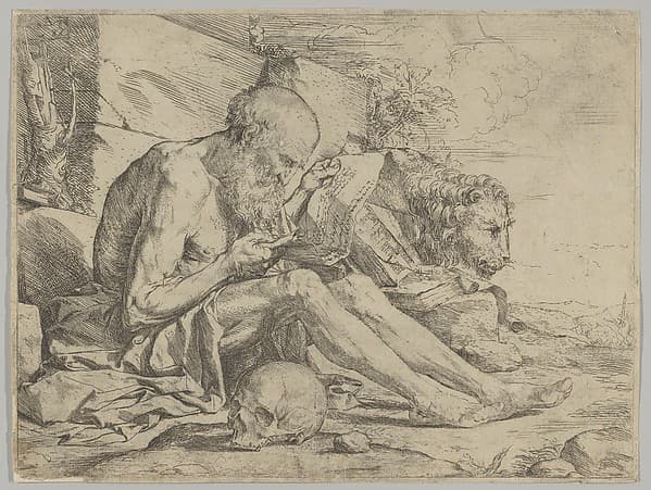 Saint Jerome Reading, by Jusepe de Ribera (called Lo Spagnoletto)
