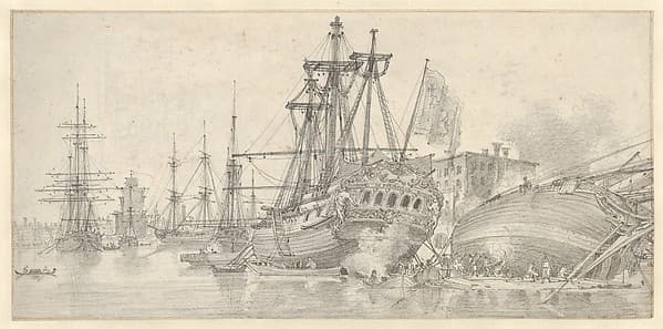The Proserpine at anchor in Venice, by Louis François Cassas