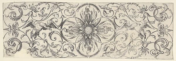 Plate 6, from "Friezes with Birds, Flowers and Meandering Wreaths and Scrolls", by Theodor Bang