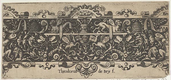 Frieze with a Putto Holding a Platform, by Theodor de Bry