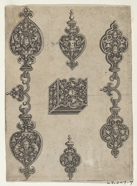 Blackwork Design for Broochs, Bracelets and Pendants, by Theodor de Bry