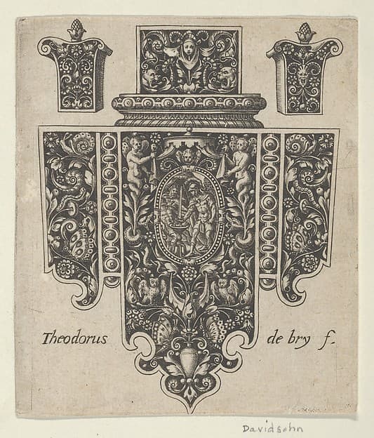 Design for a Sword or Dagger Handle, by Theodor de Bry